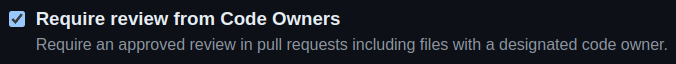 Required review from code owners